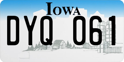 IA license plate DYQ061