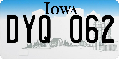 IA license plate DYQ062