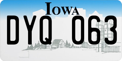 IA license plate DYQ063