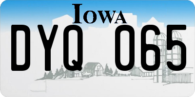 IA license plate DYQ065