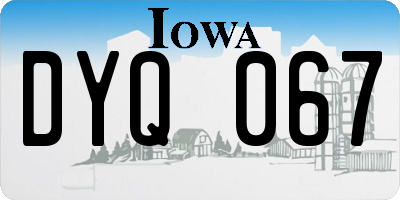 IA license plate DYQ067