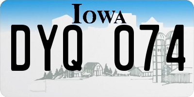 IA license plate DYQ074