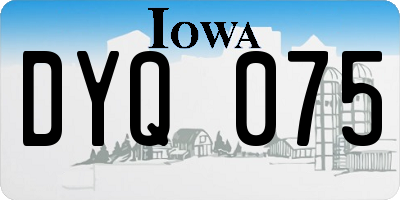 IA license plate DYQ075