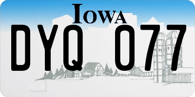 IA license plate DYQ077