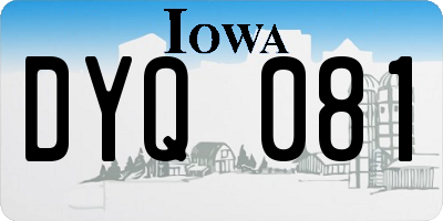IA license plate DYQ081
