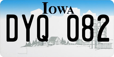 IA license plate DYQ082