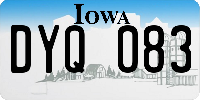 IA license plate DYQ083