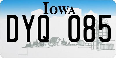 IA license plate DYQ085