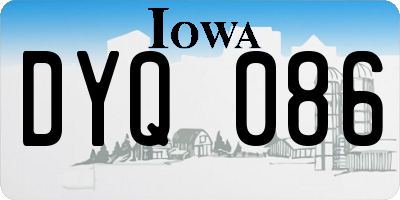 IA license plate DYQ086