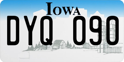 IA license plate DYQ090