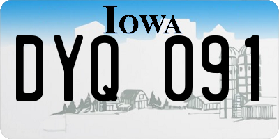 IA license plate DYQ091