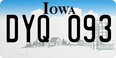 IA license plate DYQ093