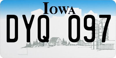 IA license plate DYQ097