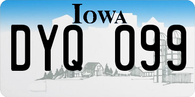 IA license plate DYQ099