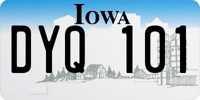 IA license plate DYQ101