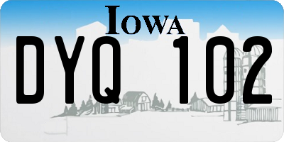 IA license plate DYQ102
