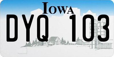 IA license plate DYQ103