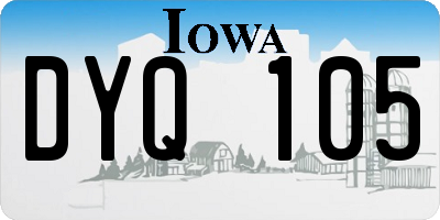 IA license plate DYQ105