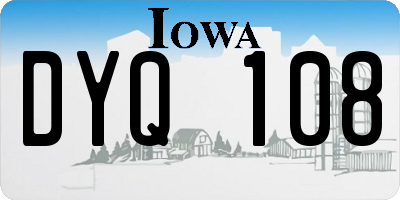 IA license plate DYQ108
