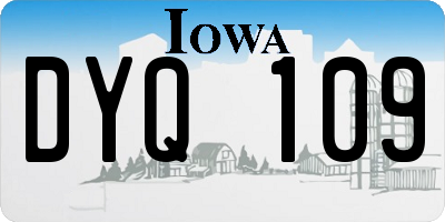 IA license plate DYQ109