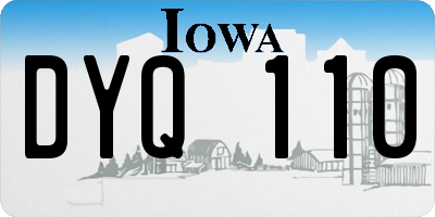 IA license plate DYQ110