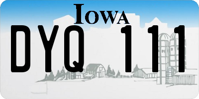 IA license plate DYQ111