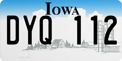 IA license plate DYQ112