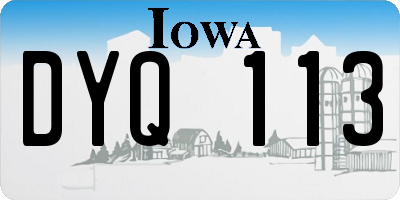 IA license plate DYQ113