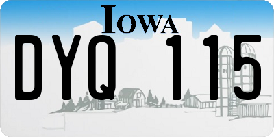 IA license plate DYQ115