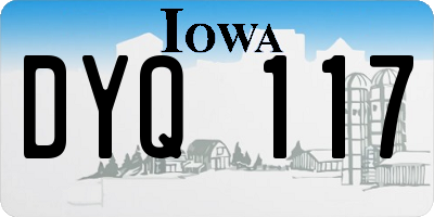 IA license plate DYQ117