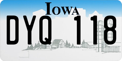 IA license plate DYQ118