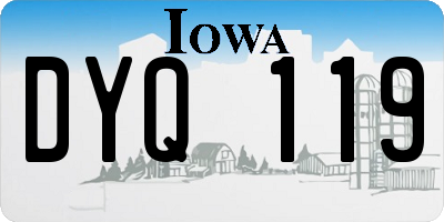 IA license plate DYQ119