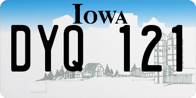 IA license plate DYQ121