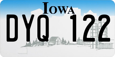 IA license plate DYQ122