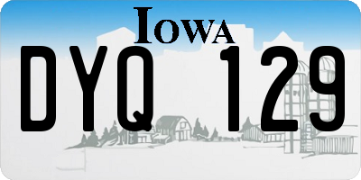 IA license plate DYQ129