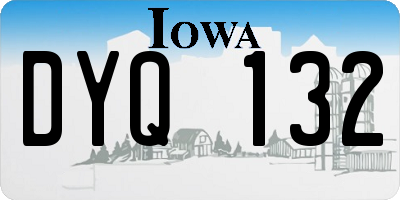 IA license plate DYQ132