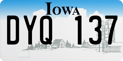 IA license plate DYQ137