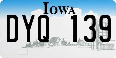 IA license plate DYQ139