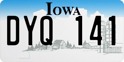 IA license plate DYQ141