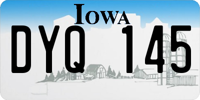 IA license plate DYQ145
