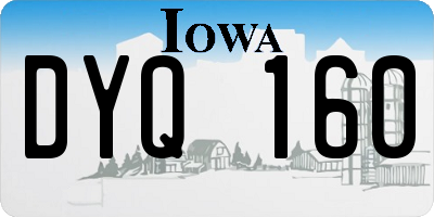 IA license plate DYQ160