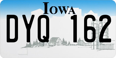 IA license plate DYQ162