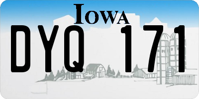 IA license plate DYQ171