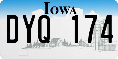 IA license plate DYQ174