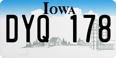 IA license plate DYQ178