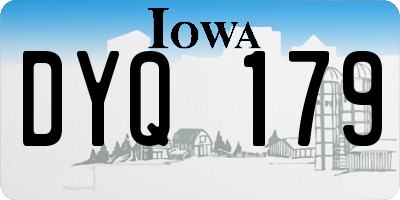 IA license plate DYQ179