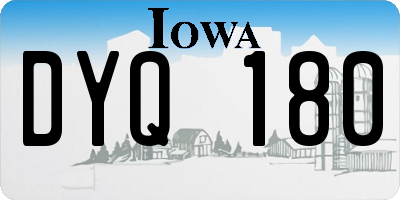 IA license plate DYQ180