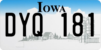IA license plate DYQ181