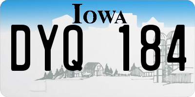 IA license plate DYQ184