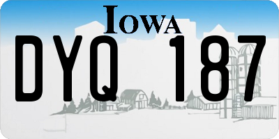 IA license plate DYQ187